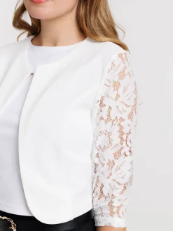 Veste courtes manches dentelles femme