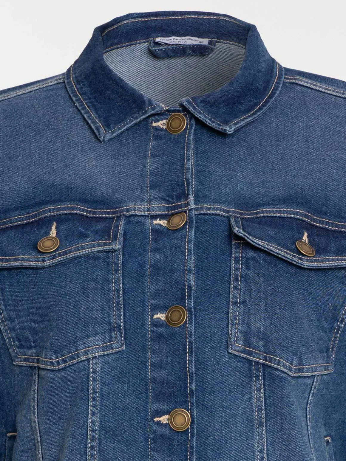 Veste denim stone grande taille femme