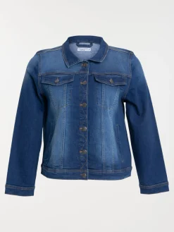 Veste denim stone grande taille femme