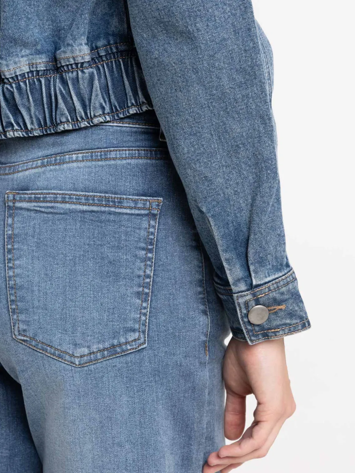 Veste en jean courte stone femme