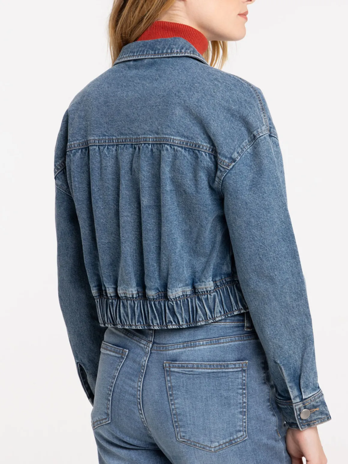 Veste en jean courte stone femme