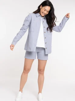 Veste femme rayée stormy blue