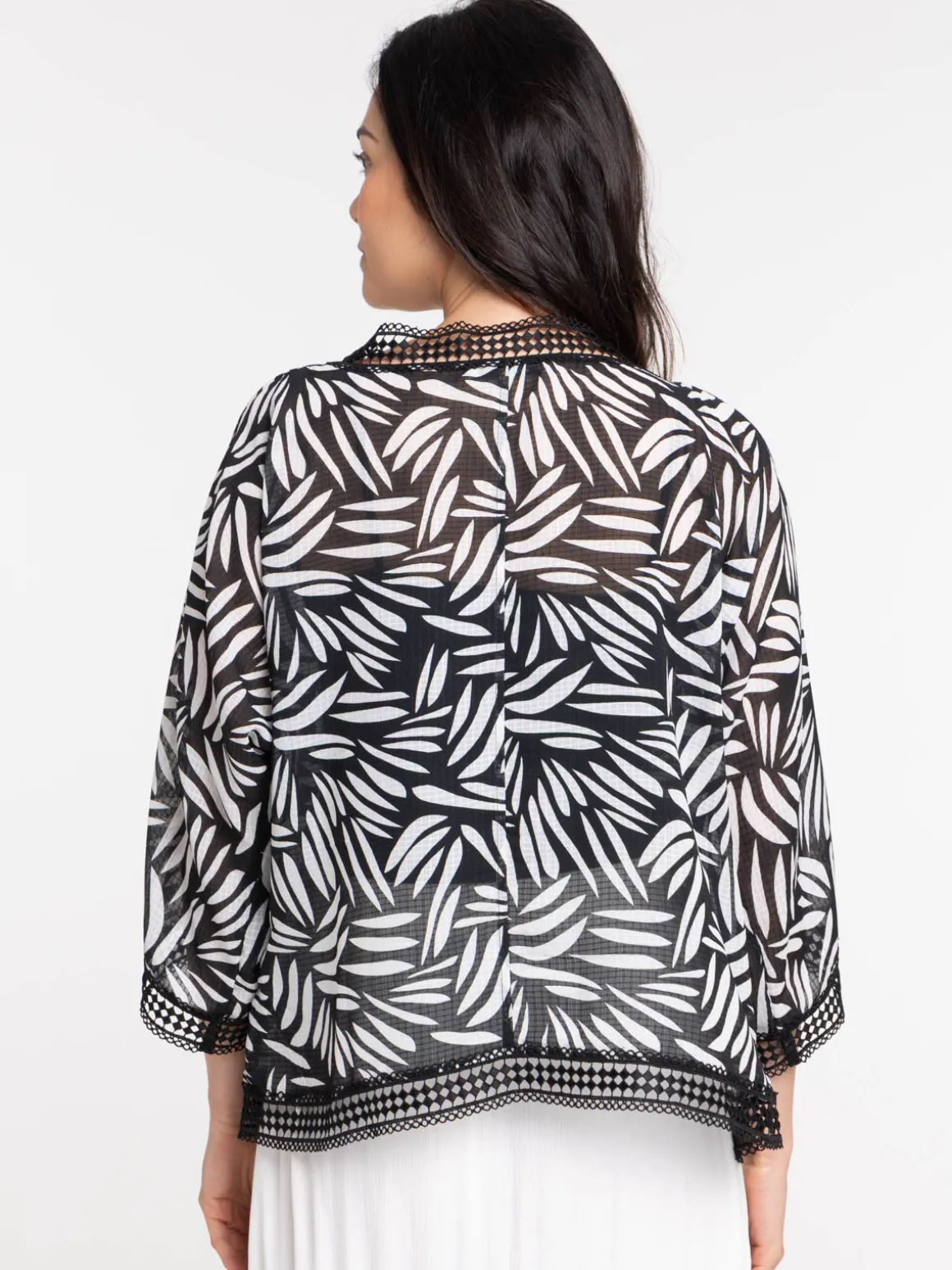 Veste noire imprimée femme