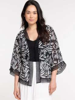 Veste noire imprimée femme