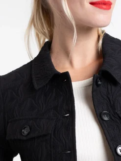 Veste noire jacquard femme