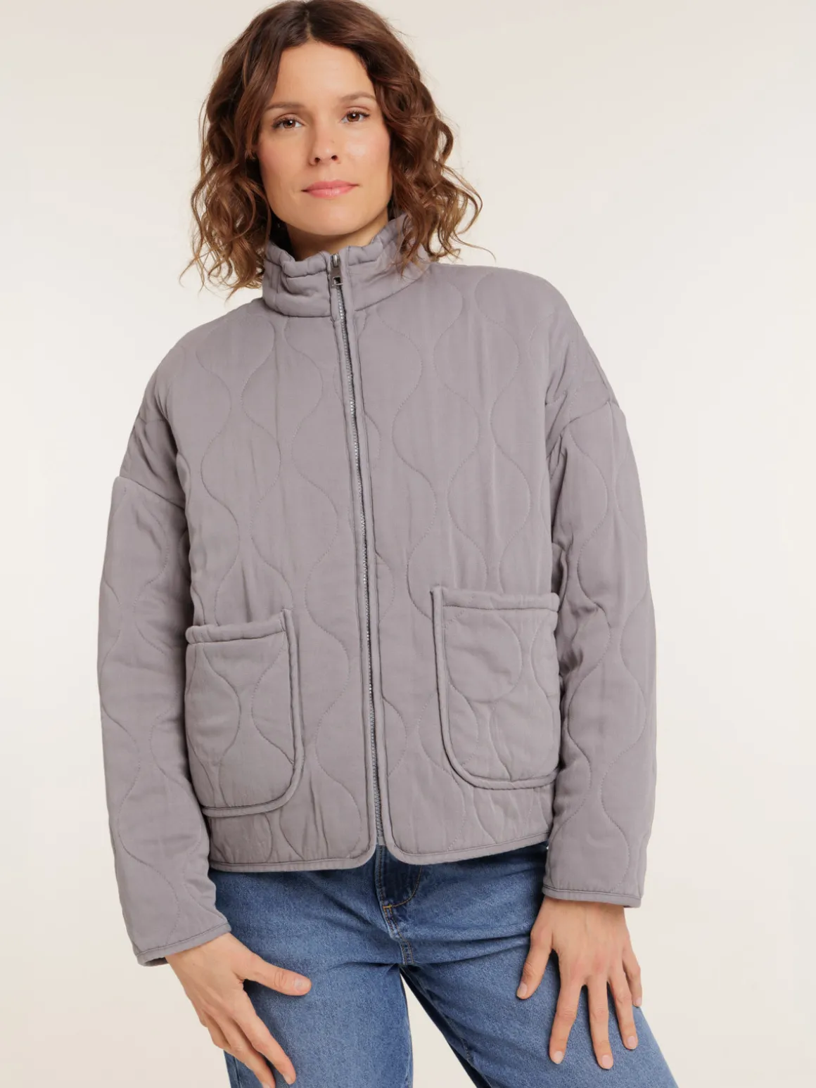 Veste paddée grise femme