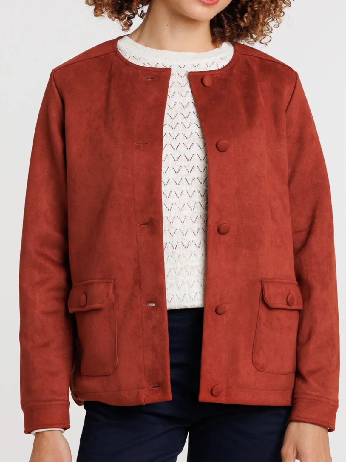 Veste suédine sienne femme