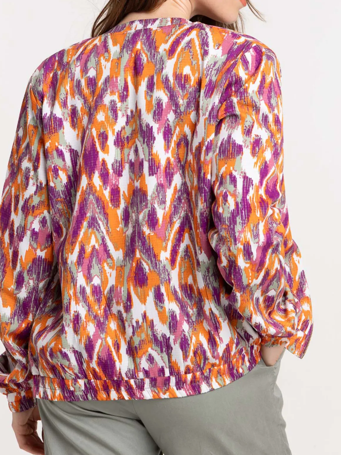 Veste teddy imprimé zippé femme