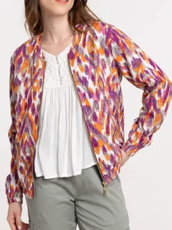Veste teddy imprimé zippé femme
