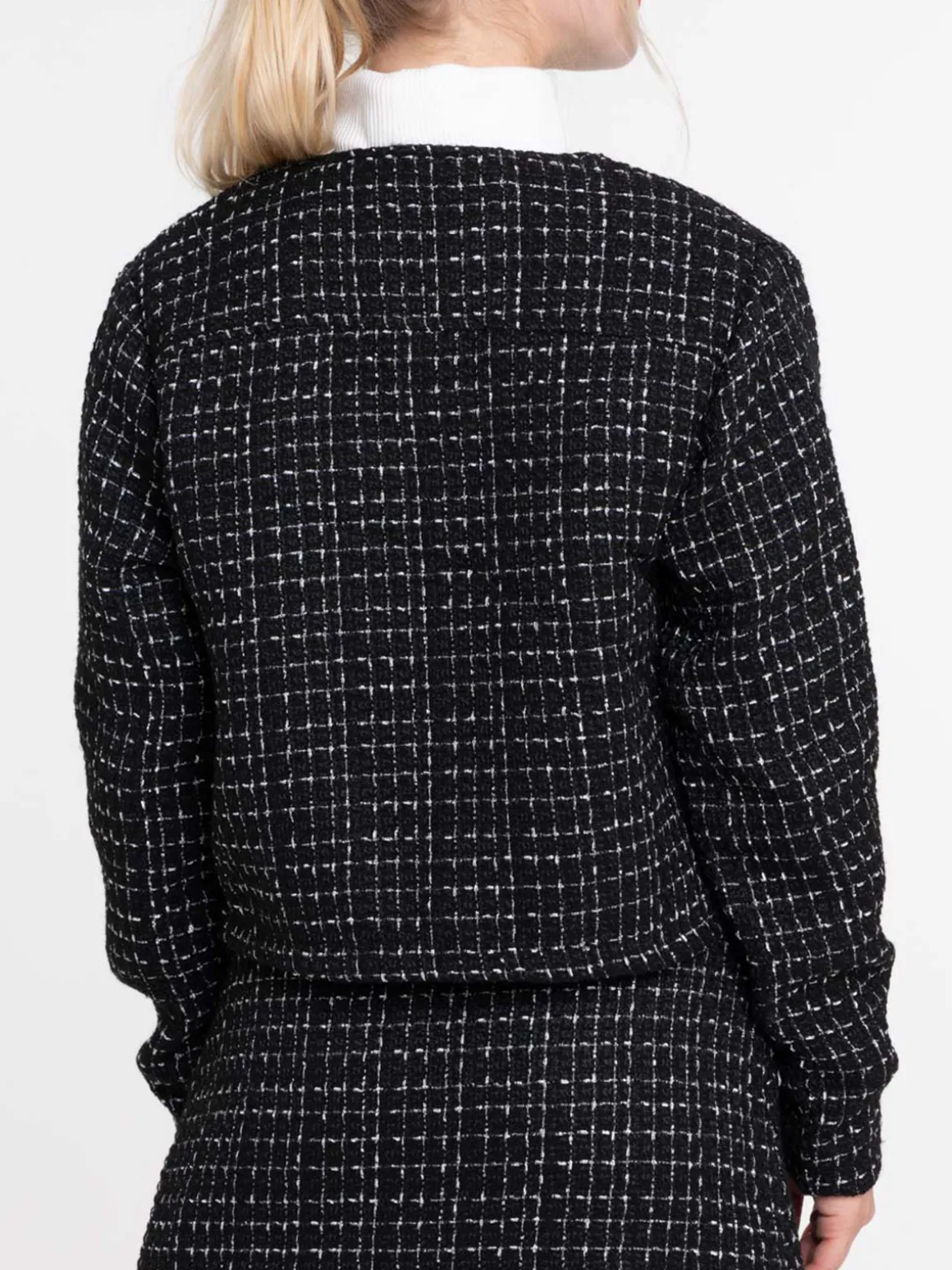 Veste tweed noire femme